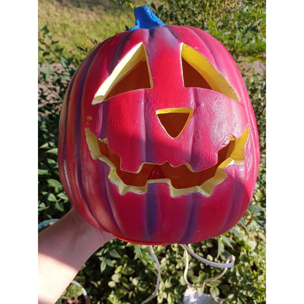 VTG Rare 1995 Trendmasters Red-pink Jack O Lantern Pumpkin Light Foam Blow Mold